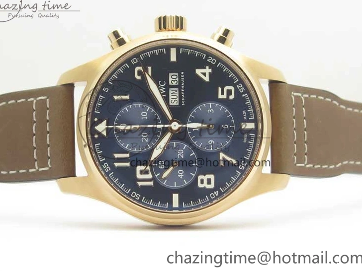 MIROTIME 0523 Sleek Pilot Chrono 377721 “Le Petit Prince” RG ZF 1:1 Best Edition on Brown Leather Strap A 7182